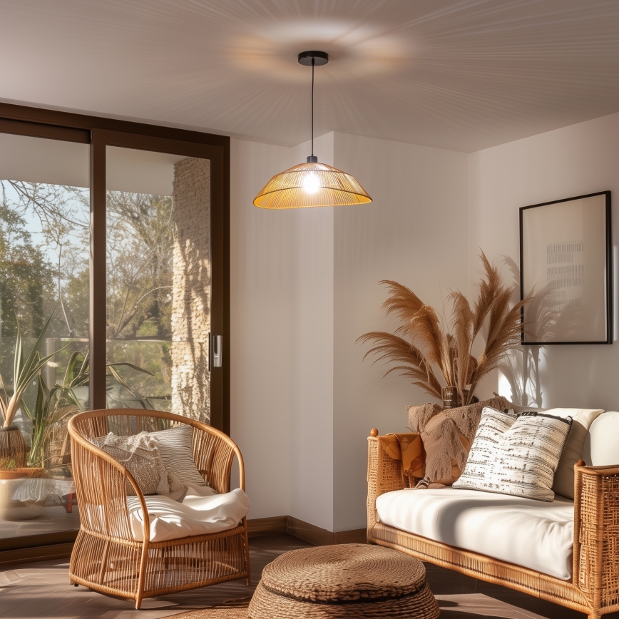 Brilagi - LED κρεμαστό φωτιστικό σε καλώδιο CERIA BOHO 1xE27/40W/230V διάμ. 50 cm καφέ