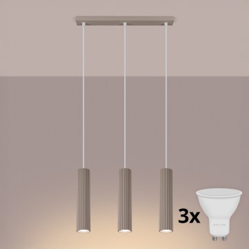 Brilagi - LED κρεμαστό φωτιστικό σε καλώδιο CRESTO 3xGU10/10W/230V ταουπ