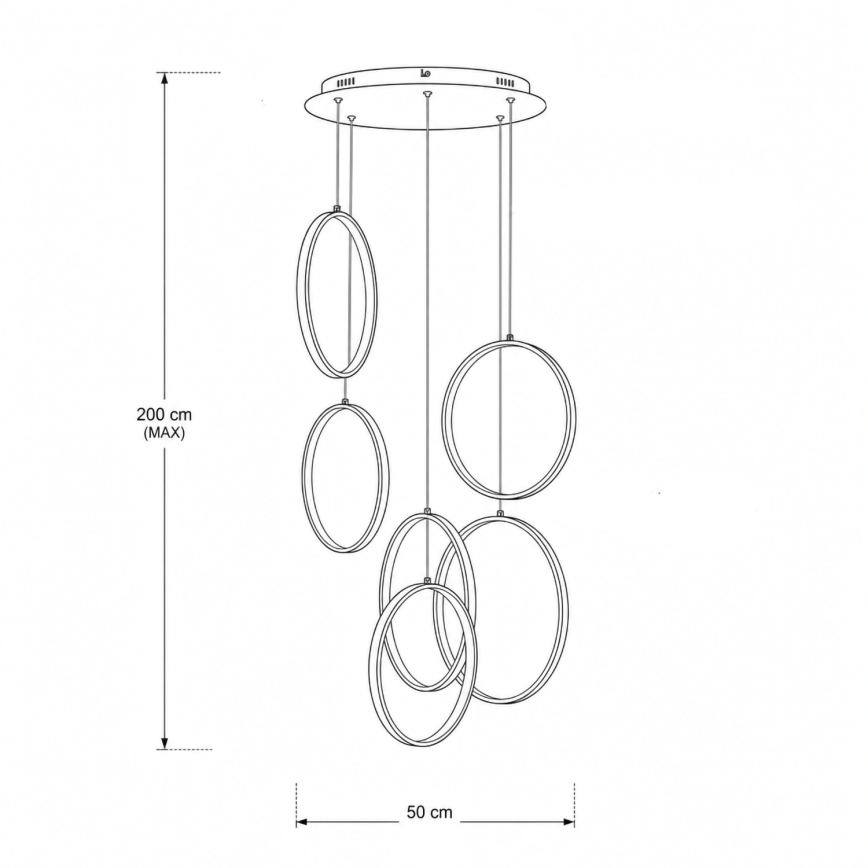 BRILAGI - LED κρεμαστό φωτιστικό σε καλώδιο ECHO LED/80W/230V 4000K Ø 50 cm μαύρο