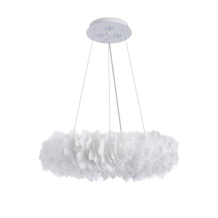 Brilagi - LED κρεμαστό φωτιστικό σε καλώδιο FEATHER 3xE27/40W/230V + 3xLED/3W διάμετρος 50 cm λευκό