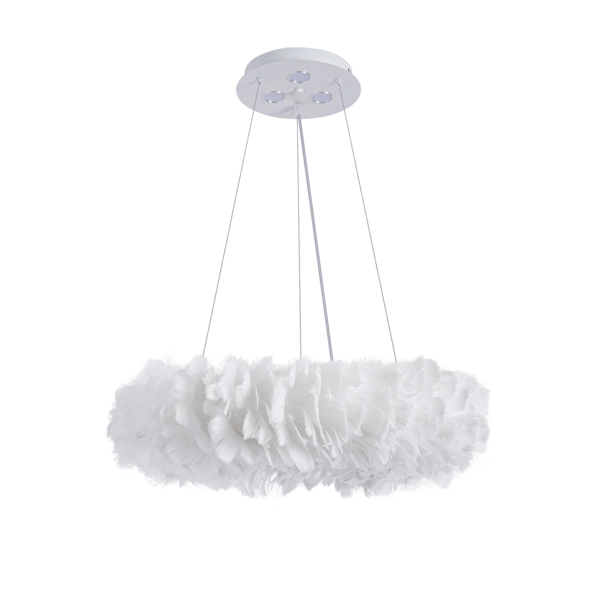 Brilagi - LED κρεμαστό φωτιστικό σε καλώδιο FEATHER 3xE27/40W/230V + 3xLED/3W διάμετρος 50 cm λευκό