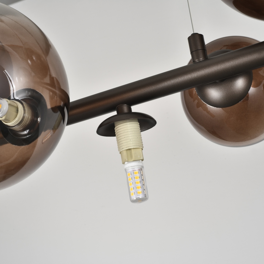 Brilagi - LED Κρεμαστό Φωτιστικό σε Καλώδιο MILLA 10xG9/3W/230V καφέ/καπνιστό καφέ