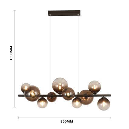 Brilagi - LED Κρεμαστό Φωτιστικό σε Καλώδιο MILLA 10xG9/3W/230V καφέ/καπνιστό καφέ