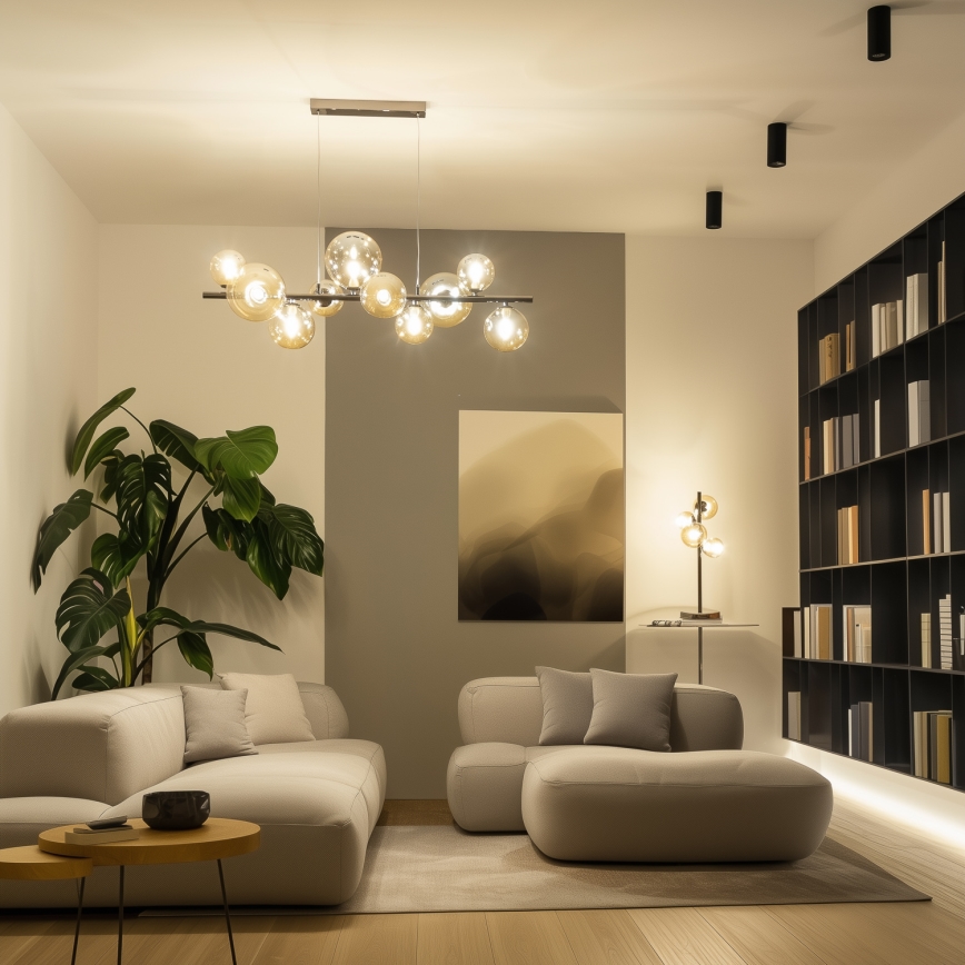 Brilagi - LED κρεμαστό φωτιστικό σε καλώδιο MILLA 10xG9/3W/230V μαύρο χρώμιο/χρυσό