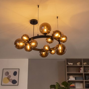 Brilagi - LED κρεμαστό φωτιστικό σε καλώδιο MILLA 15xG9/3W/230V καφέ/καπνιστό καφέ