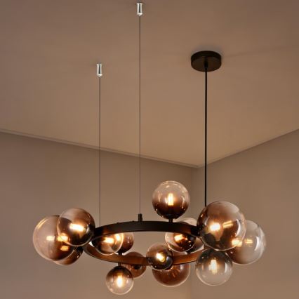 Brilagi - LED κρεμαστό φωτιστικό σε καλώδιο MILLA 15xG9/3W/230V καφέ/καπνιστό καφέ