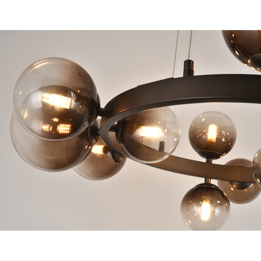 Brilagi - LED κρεμαστό φωτιστικό σε καλώδιο MILLA 15xG9/3W/230V καφέ/καπνιστό καφέ