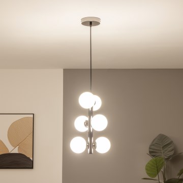 Brilagi - LED κρεμαστό φωτιστικό σε καλώδιο MILLA 6xG9/3W/230V μαύρο χρώμιο/λευκό