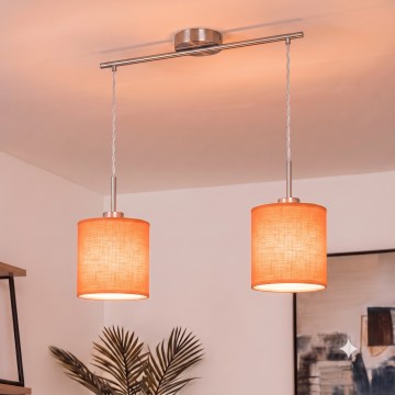 Brilagi - LED κρεμαστό φωτιστικό σε καλώδιο NUBILA, 2xE27/60W/230V, πορτοκαλί