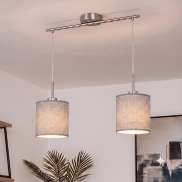 Brilagi - LED κρεμαστό φωτιστικό σε καλώδιο NUBILA 2xE27/60W/230V γκρι