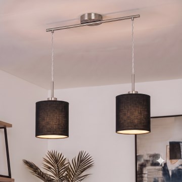 Brilagi - LED κρεμαστό φωτιστικό σε καλώδιο NUBILA 2xE27/60W/230V μαύρο