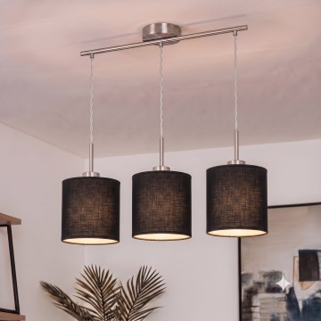 Brilagi - LED κρεμαστό φωτιστικό σε καλώδιο NUBILA 3xE27/60W/230V μαύρο