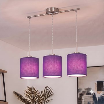 Brilagi - LED κρεμαστό φωτιστικό σε καλώδιο NUBILA 3xE27/60W/230V μωβ