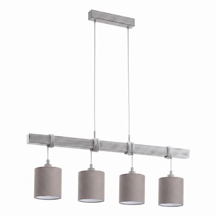 Brilagi - LED κρεμαστό φωτιστικό σε καλώδιο NUBILA 4xE27/60W/230V γκρι/ανθρακί