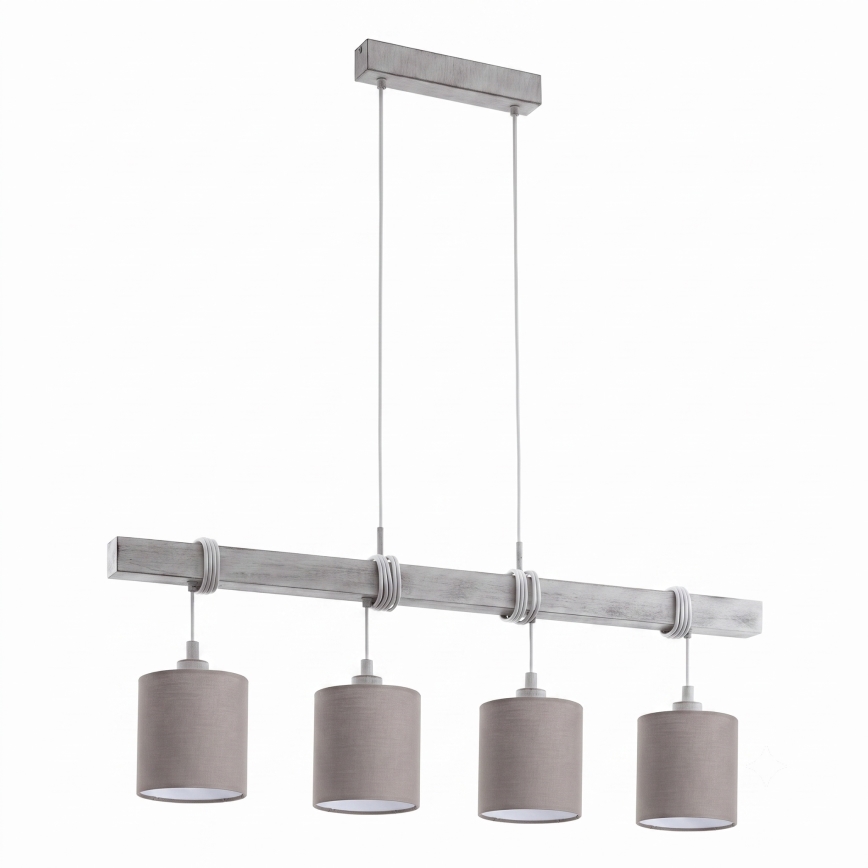 Brilagi - LED κρεμαστό φωτιστικό σε καλώδιο NUBILA 4xE27/60W/230V γκρι/ανθρακί