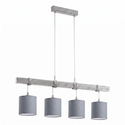 Brilagi - LED κρεμαστό φωτιστικό σε καλώδιο NUBILA 4xE27/60W/230V γκρι