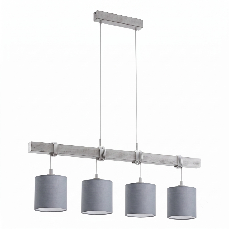Brilagi - LED κρεμαστό φωτιστικό σε καλώδιο NUBILA 4xE27/60W/230V γκρι