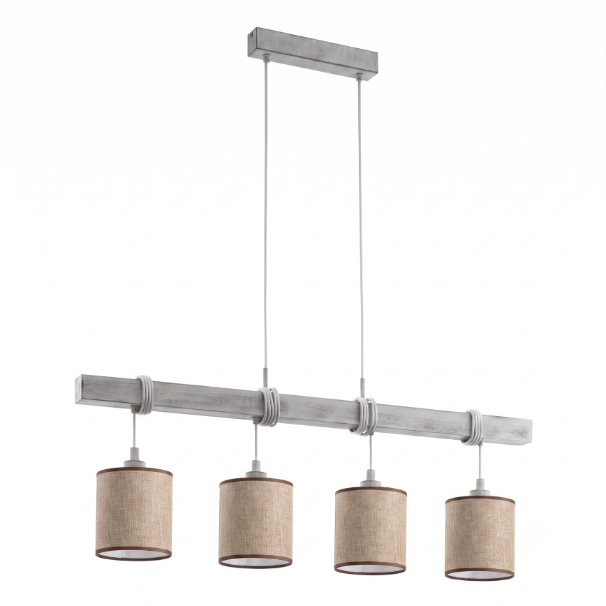 Brilagi - LED κρεμαστό φωτιστικό σε καλώδιο NUBILA 4xE27/60W/230V γκρι/καφέ