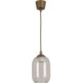 Brilagi - LED κρεμαστό φωτιστικό σε καλώδιο RETRO GLASS 1xE27/60W/230V Ø 14 εκ. καφέ/καπνιστό γκρι