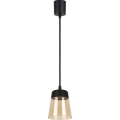 Brilagi - LED κρεμαστό φωτιστικό σε καλώδιο RETRO GLASS 1xE27/60W/230V Ø 15,5 cm μαύρο/καπνιστό μπεζ