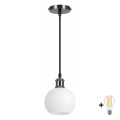 BRILAGI - LED κρεμαστό φωτιστικό σε καλώδιο RETRO GLASS 1xE27/60W/230V Ø 15 cm μαύρο/λευκό