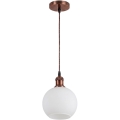 Brilagi - LED κρεμαστό φωτιστικό σε καλώδιο RETRO GLASS 1xE27/60W/230V Ø 15 εκ. χάλκινο/λευκό