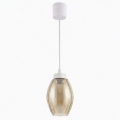Brilagi - LED κρεμαστό φωτιστικό σε καλώδιο RETRO GLASS 1xE27/60W/230V Ø 17 cm λευκό/καπνιστό μπεζ