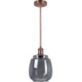 Brilagi - LED κρεμαστό φωτιστικό σε καλώδιο RETRO GLASS 1xE27/60W/230V Ø 26 cm χάλκινο/καπνιστό γκρι