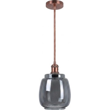 Brilagi - LED κρεμαστό φωτιστικό σε καλώδιο RETRO GLASS 1xE27/60W/230V Ø 26 cm χάλκινο/καπνιστό γκρι