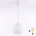Brilagi - LED Κρεμαστό φωτιστικό σε καλώδιο RETRO GLASS 1xE27/60W/230V διάμ. 15 cm λευκό