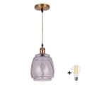 BRILAGI - LED Κρεμαστό φωτιστικό σε καλώδιο RETRO GLASS 1xE27/60W/230V διάμ. 26 εκ. χρυσό/καπνιστό γκρι