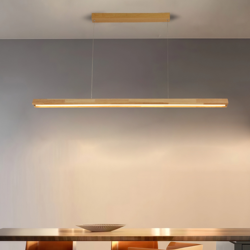 Brilagi - LED κρεμαστό φωτιστικό σε καλώδιο UMEA WOOD LED/30W/230V 120 cm καουτσουκόξυλο