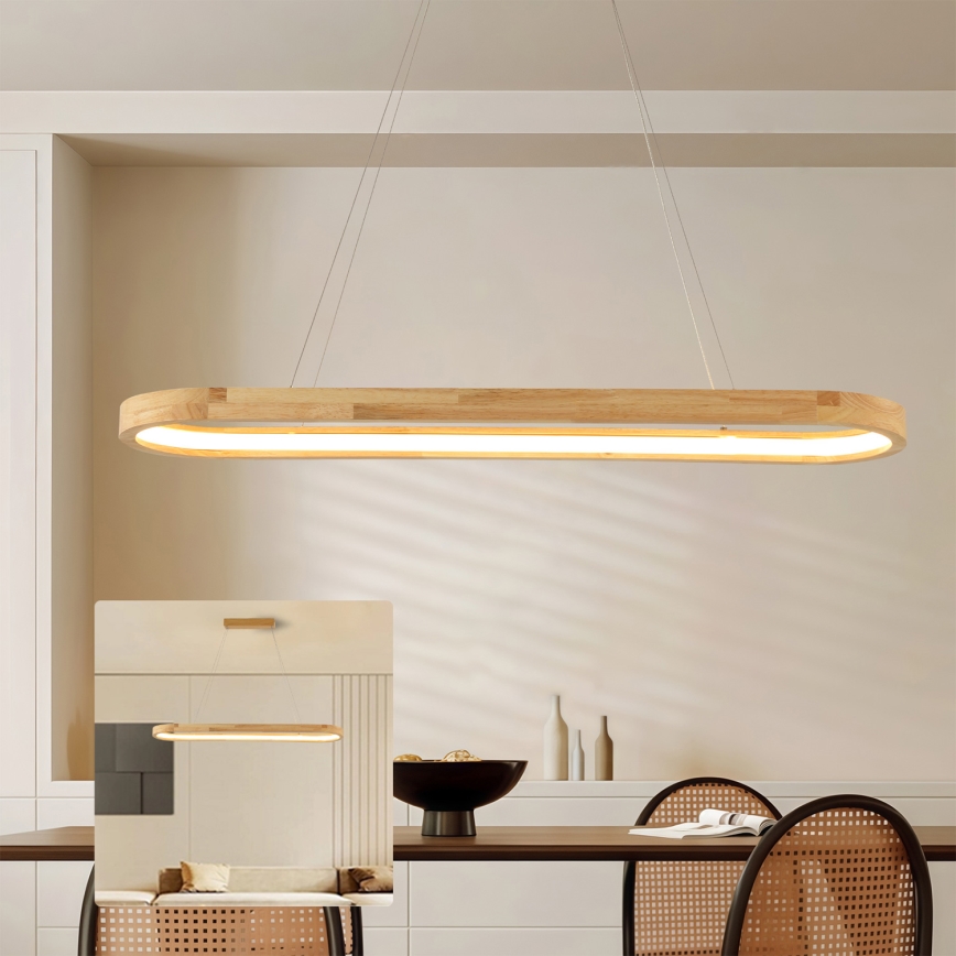 Brilagi - LED κρεμαστό φωτιστικό σε καλώδιο UMEA WOOD LED/40W/230V 90x22 cm ξύλο