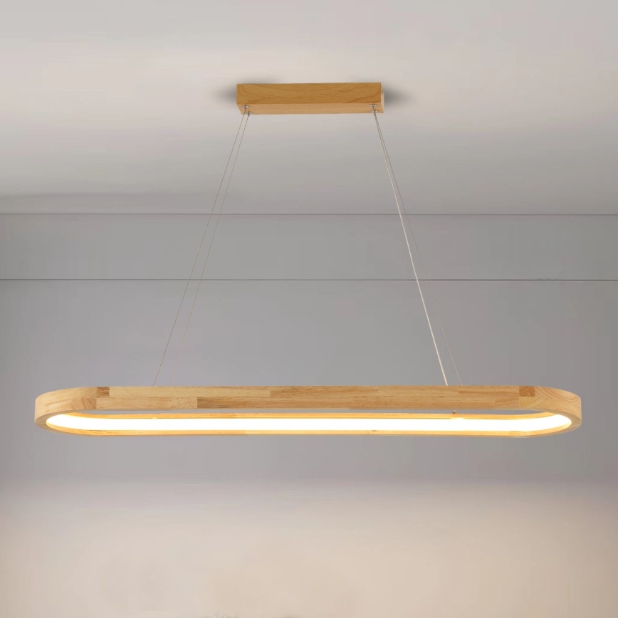 Brilagi - LED κρεμαστό φωτιστικό σε καλώδιο UMEA WOOD LED/40W/230V 90x22 cm ξύλο
