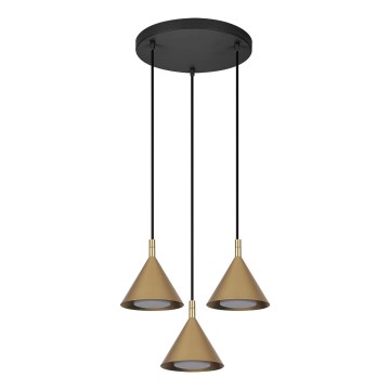 BRILAGI - LED Κρεμαστό φωτιστικό σε σύρμα CONE TRIPLE ROUND 3xGX53/15W/230V χρυσό