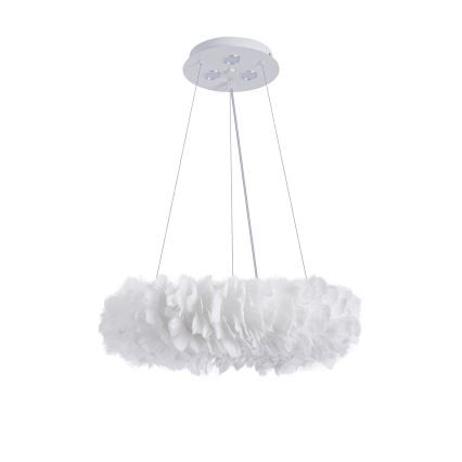 Brilagi - LED κρεμαστό φωτιστικό σε σύρμα FEATHER, 3x E27 (max. 40W)/230V + 3x LED 3W, Ø 40 cm, λευκό
