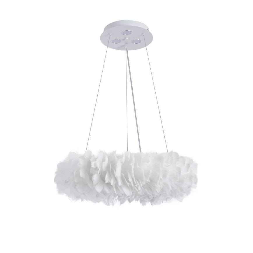Brilagi - LED κρεμαστό φωτιστικό σε σύρμα FEATHER, 3x E27 (max. 40W)/230V + 3x LED 3W, Ø 40 cm, λευκό