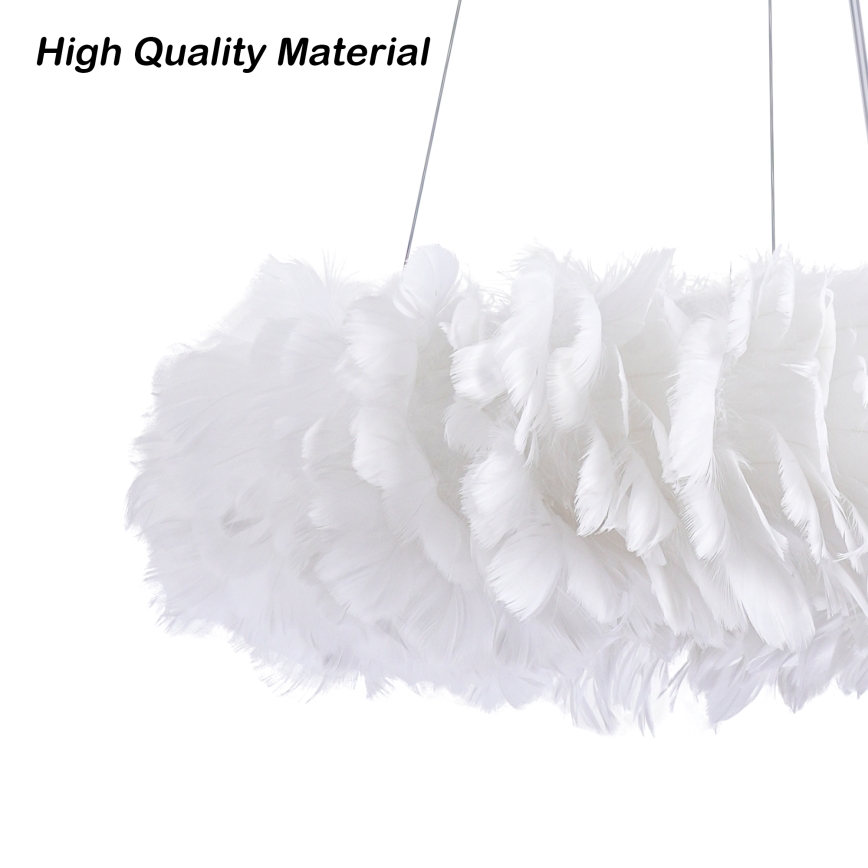 Brilagi - LED κρεμαστό φωτιστικό σε σύρμα FEATHER, 3x E27 (max. 40W)/230V + 3x LED 3W, Ø 40 cm, λευκό