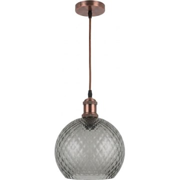 Brilagi - LED κρεμαστό φωτιστικό σε σύρμα RETRO GLASS 1xE27/60W/230V Ø 25 cm χάλκινο/καπνιστό γκρι