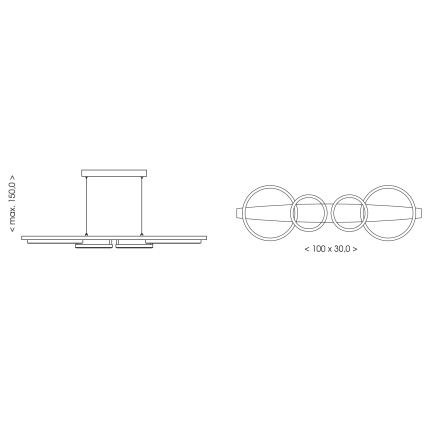 Brilagi - LED κρεμαστό φωτιστικό PLANK σε καλώδιο LED/35W/230V 4000K 30x100 cm ξύλινο
