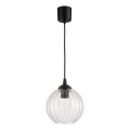 Brilagi - LED κρεμαστό φωτιστικό RETRO GLASS, με καλώδιο, 1xE27/60W/230V, Ø 18 εκ., μαύρο/διάφανο