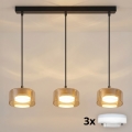 Brilagi - LED Κρεμαστό φωτιστικό με καλώδιο AURA LUX 3xGX53/30W/230V μαύρο/χρυσό