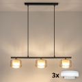 Brilagi - LED Κρεμαστό φωτιστικό με καλώδιο AURA LUX 3xGX53/30W/230V μαύρο/χρυσό