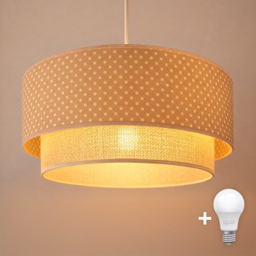 Brilagi - LED κρεμαστό φωτιστικό με καλώδιο BOHO BOBO 1xE27/10W/230V διάμ. 40 cm, με πουά μπεζ/κρεμ