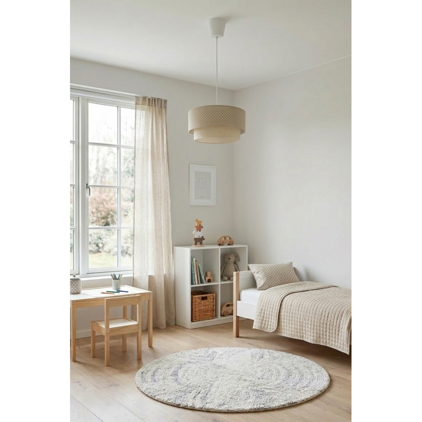 Brilagi - Κρεμαστό φωτιστικό LED με σχοινί BOHO BOBO 1xE27/60W/230V, διάμ. 40 εκ., πουά μπεζ/κρεμ