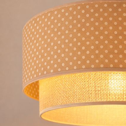 Brilagi - Κρεμαστό φωτιστικό LED με σχοινί BOHO BOBO 1xE27/60W/230V, διάμ. 40 εκ., πουά μπεζ/κρεμ