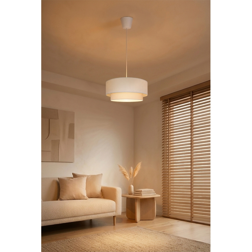 Brilagi - LED κρεμαστό φωτιστικό με καλώδιο BOHO ECO 1xE27/10W/230V Ø 40 cm εκρού