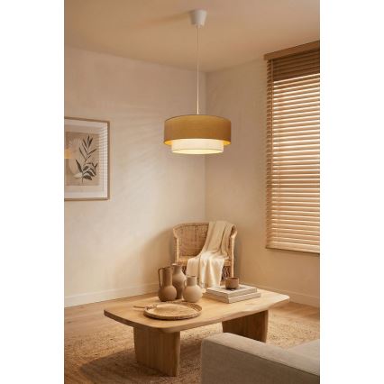 Brilagi - LED κρεμαστό φωτιστικό με καλώδιο BOHO ECO 1xE27/10W/230V διάμ. 40 cm μπεζ/κρεμ