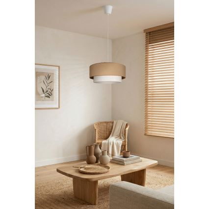 Brilagi - LED κρεμαστό φωτιστικό με καλώδιο BOHO ECO 1xE27/10W/230V διάμ. 40 cm μπεζ/κρεμ