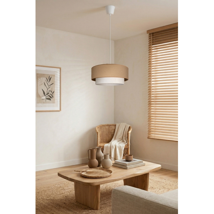 Brilagi - LED κρεμαστό φωτιστικό με καλώδιο BOHO ECO 1xE27/10W/230V διάμ. 40 cm μπεζ/κρεμ